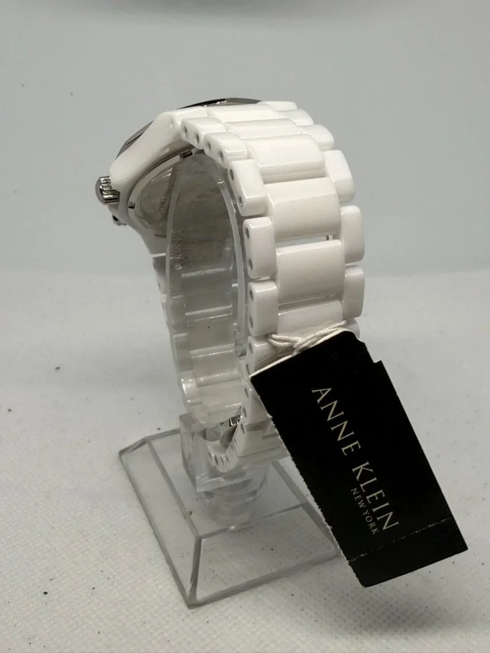 Anne Klein 12/1979WMWB Women's 40mm White Ceramic MOP Dial Swiss Quartz Watch